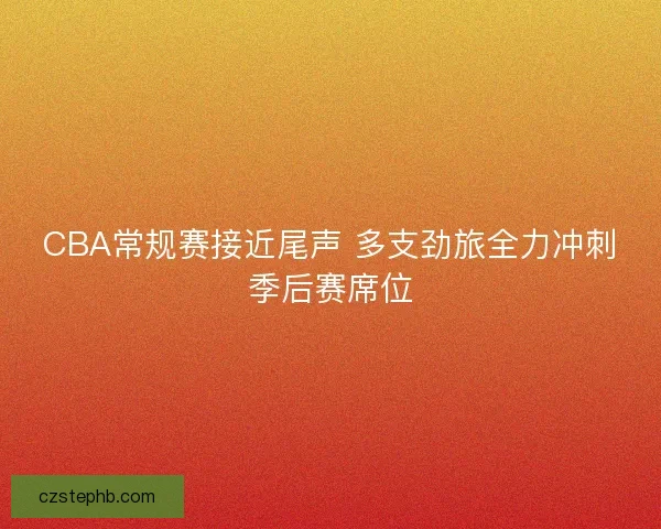 CBA常规赛接近尾声 多支劲旅全力冲刺季后赛席位